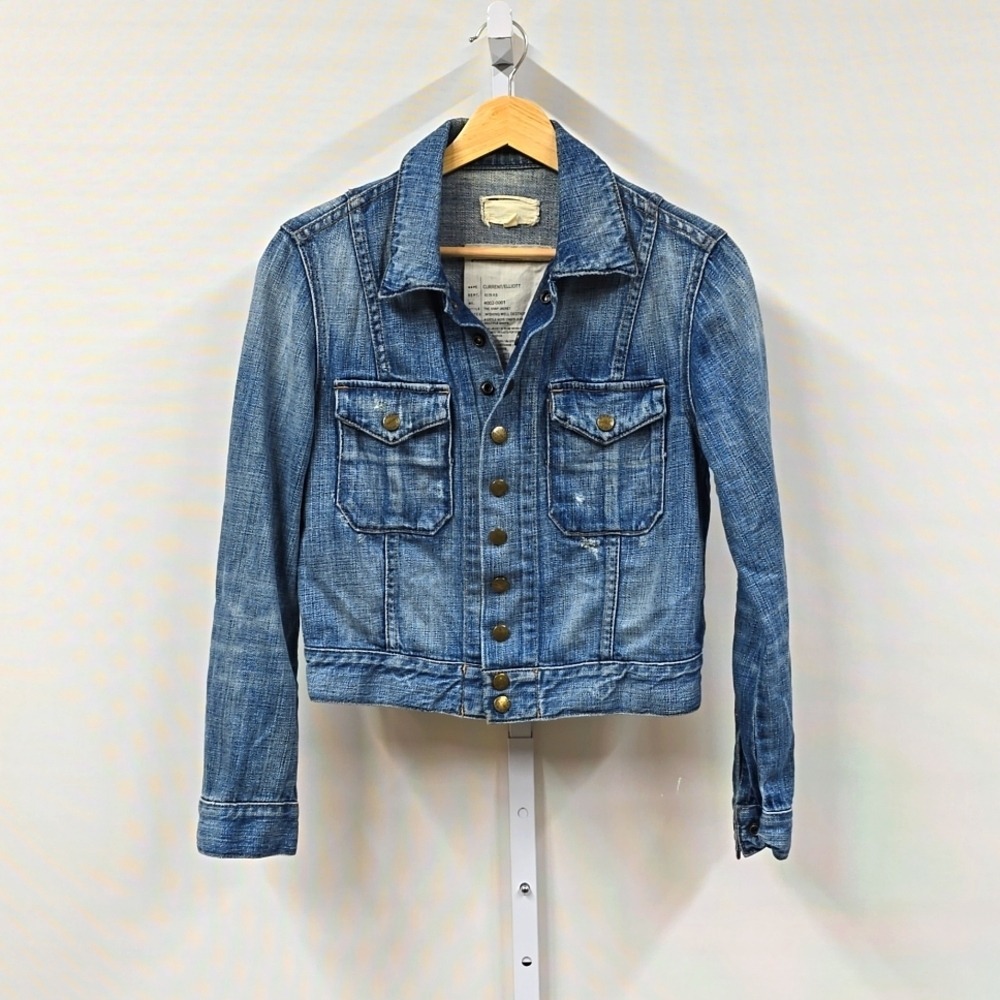 Current Elliott Kids The Snap Jacket Wishing‎ Well Destroy Denim Blue 4002-0001
